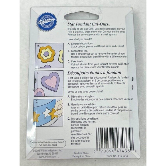 NEW Wilton Star Flower Fondant Cut-Outs Cutters 3 Piece Set Cookie Cake Baking - Picture 4 of 5